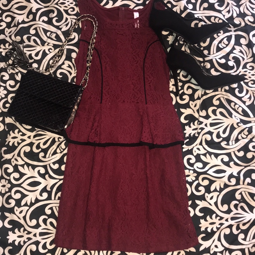 Lace peplum dress.